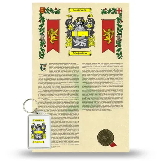 Marjerrison Armorial History and Keychain Package