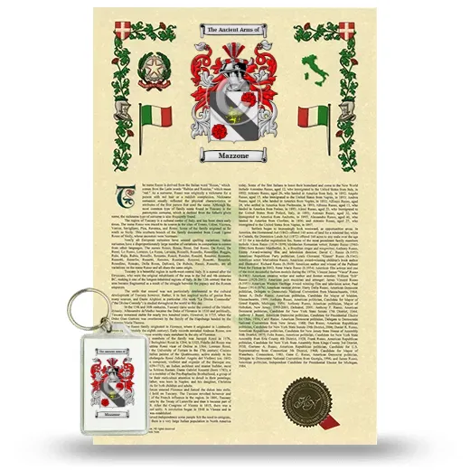 Mazzone Armorial History and Keychain Package