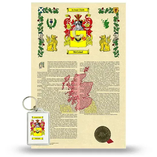 McCeind Armorial History and Keychain Package