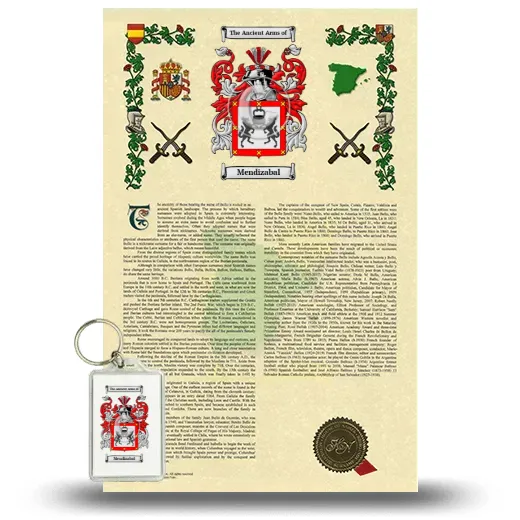 Mendizabal Armorial History and Keychain Package