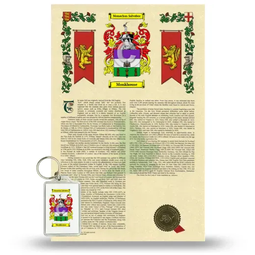 Monkhouse Armorial History and Keychain Package