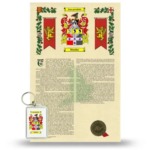 Munday Armorial History and Keychain Package