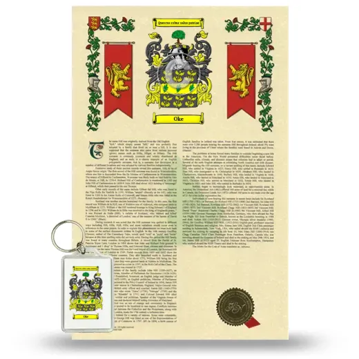Oke Armorial History and Keychain Package