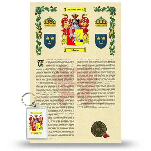 Olsson Armorial History and Keychain Package