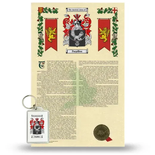 Parpillon Armorial History and Keychain Package