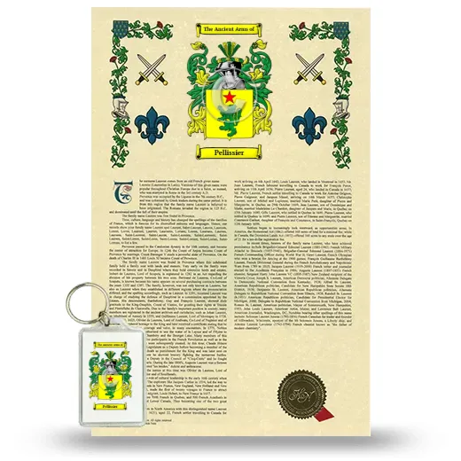 Pellissier Armorial History and Keychain Package