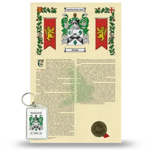 Perrin Armorial History and Keychain Package