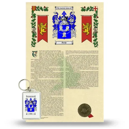 Pevie Armorial History and Keychain Package