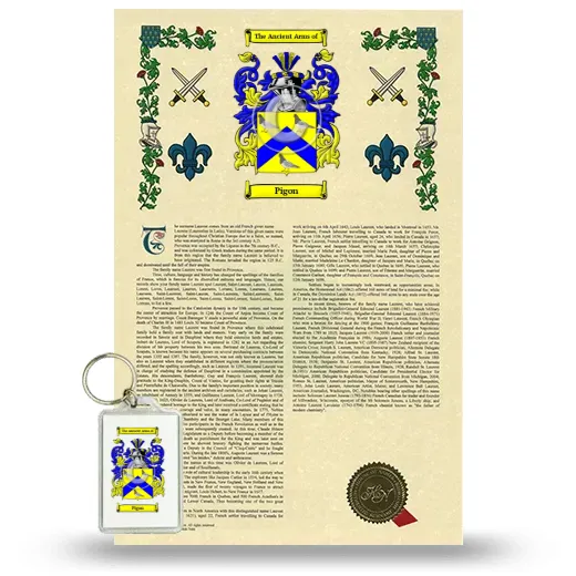 Pigon Armorial History and Keychain Package