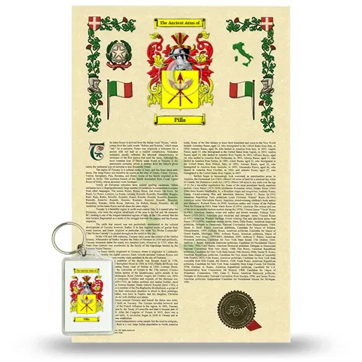 Pilla Armorial History and Keychain Package