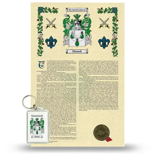 Pineault Armorial History and Keychain Package