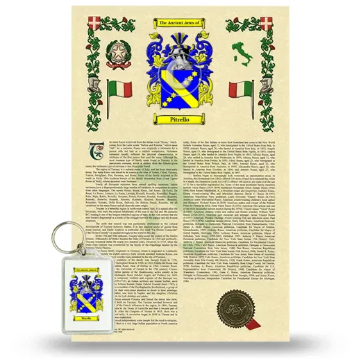 Pitrello Armorial History and Keychain Package
