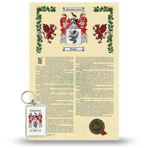 Pruett Armorial History and Keychain Package