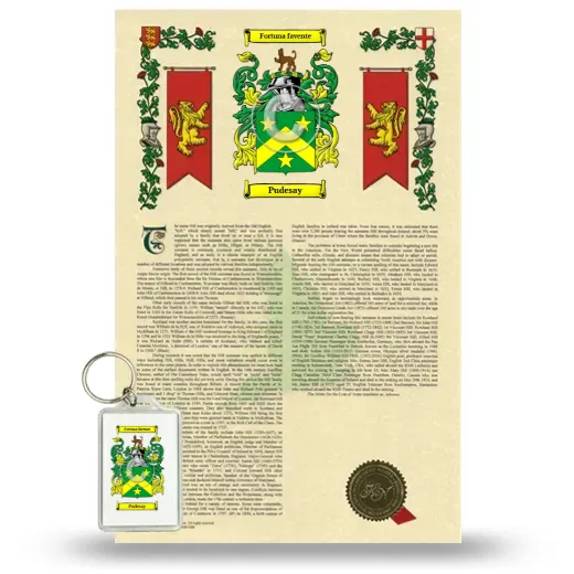 Pudesay Armorial History and Keychain Package