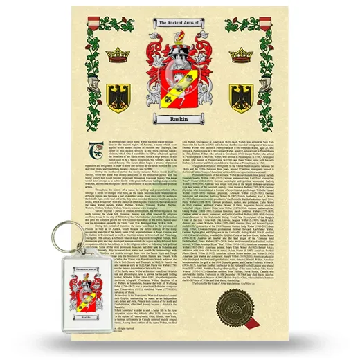 Raskin Armorial History and Keychain Package