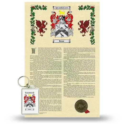 Resor Armorial History and Keychain Package