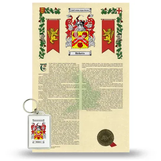 Ricketts Armorial History and Keychain Package