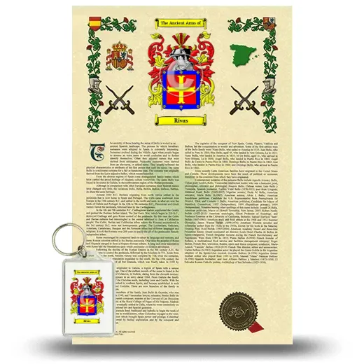 Rivas Armorial History and Keychain Package
