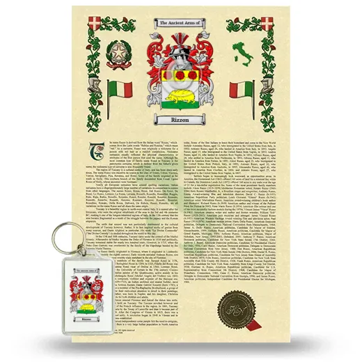 Rizzon Armorial History and Keychain Package