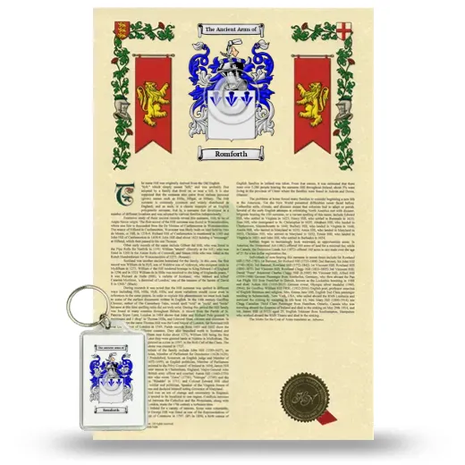 Romforth Armorial History and Keychain Package