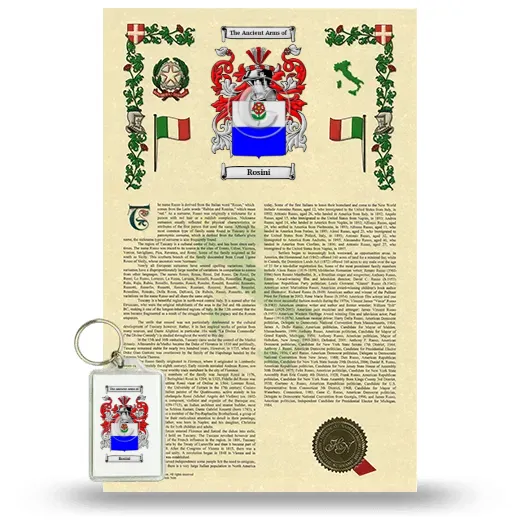 Rosini Armorial History and Keychain Package