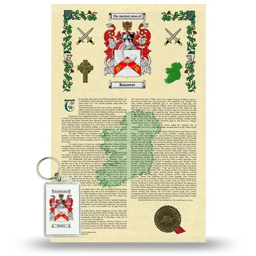 Rosseter Armorial History and Keychain Package