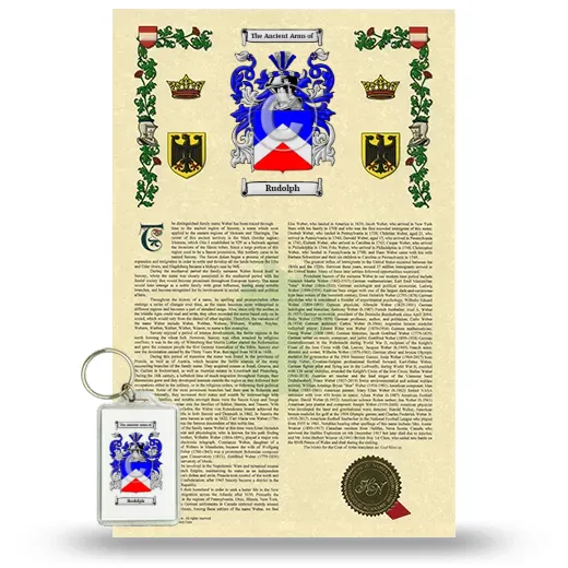 Rudolph Armorial History and Keychain Package
