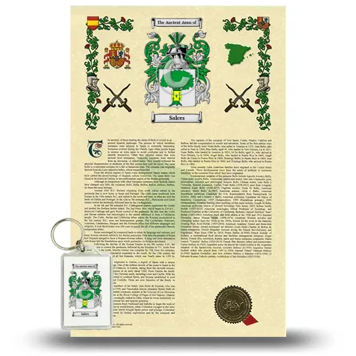 Salces Armorial History and Keychain Package