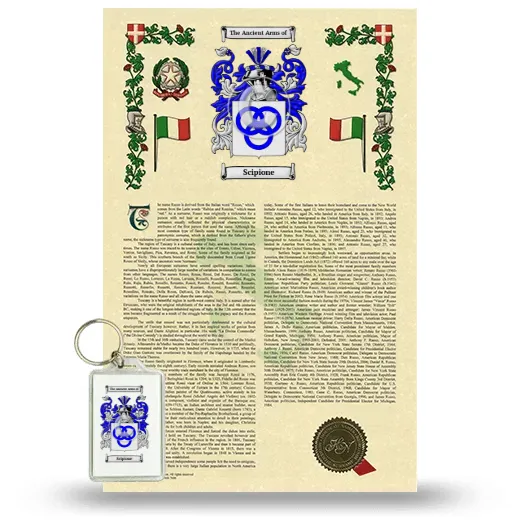 Scipione Armorial History and Keychain Package