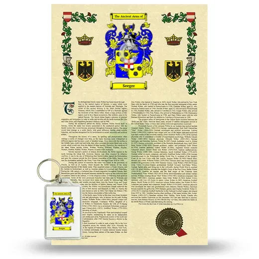 Seeger Armorial History and Keychain Package