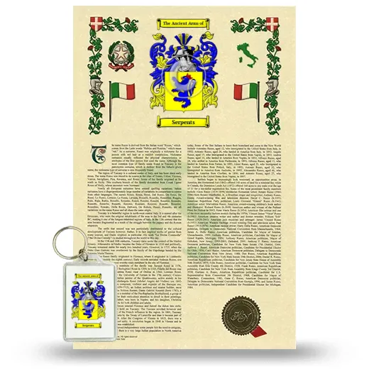 Serpents Armorial History and Keychain Package