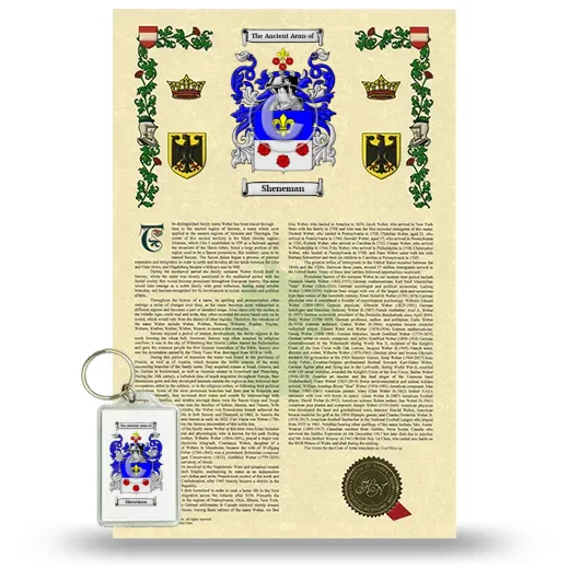 Sheneman Armorial History and Keychain Package
