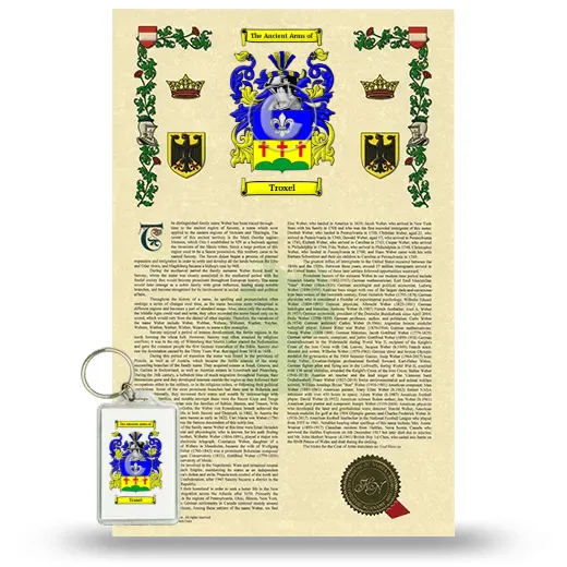 Troxel Armorial History and Keychain Package