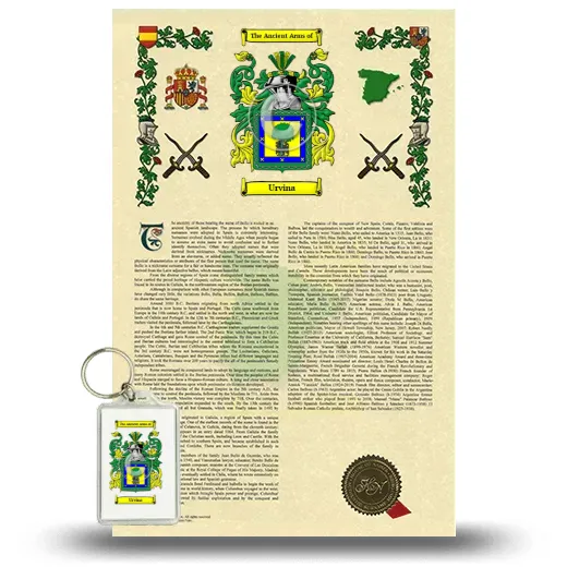 Urvina Armorial History and Keychain Package