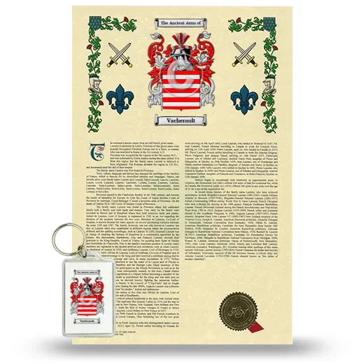 Vacherault Armorial History and Keychain Package