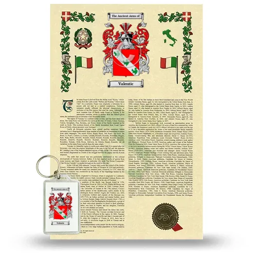 Valentic Armorial History and Keychain Package