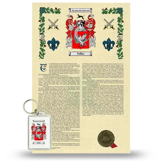Vallez Armorial History and Keychain Package