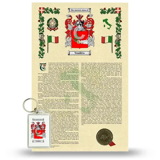 Venditto Armorial History and Keychain Package