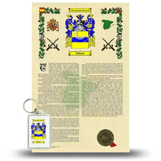 Vidaure Armorial History and Keychain Package