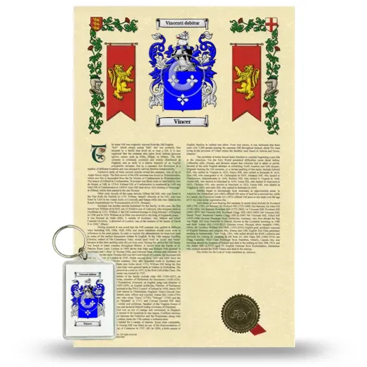 Vincer Armorial History and Keychain Package