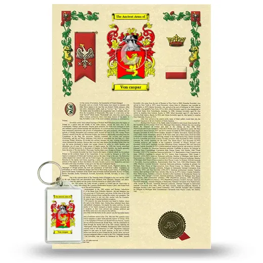 Von caspar Armorial History and Keychain Package