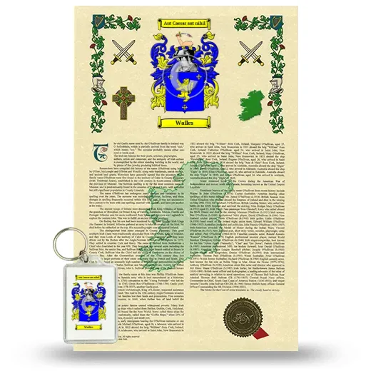 Walles Armorial History and Keychain Package