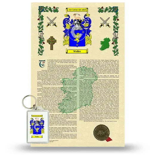 Wolles Armorial History and Keychain Package