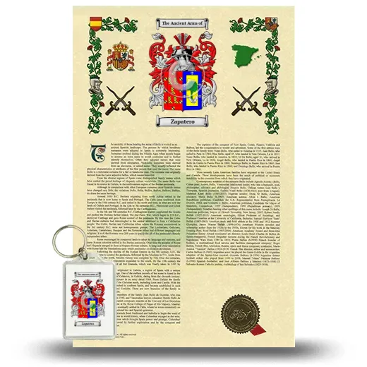 Zapatero Armorial History and Keychain Package