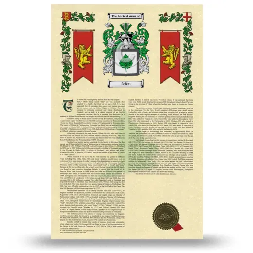 -kike- Armorial History with Coat of Arms