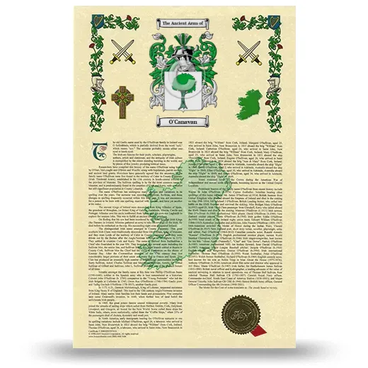 O'Canavan Armorial History with Coat of Arms