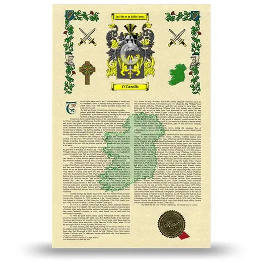 O'Carolls Armorial History with Coat of Arms