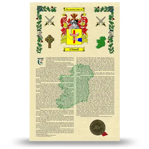 O'Donall Armorial History with Coat of Arms