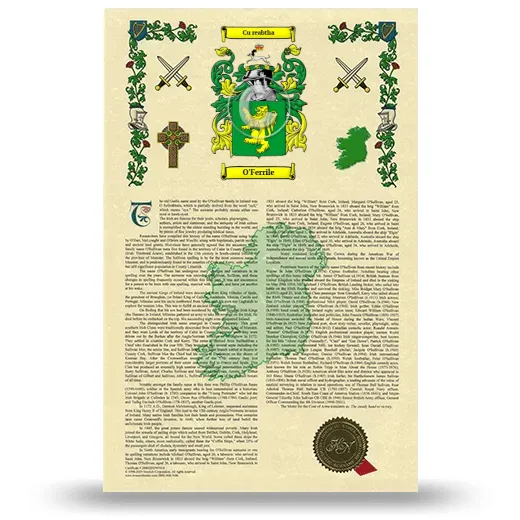 O'Ferrile Armorial History with Coat of Arms