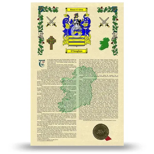 O'Groghyn Armorial History with Coat of Arms